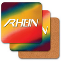 4" Square Coaster w/ 3D Lenticular Changing Colors Effects - Yellow/Red/Blue (Imprinted)